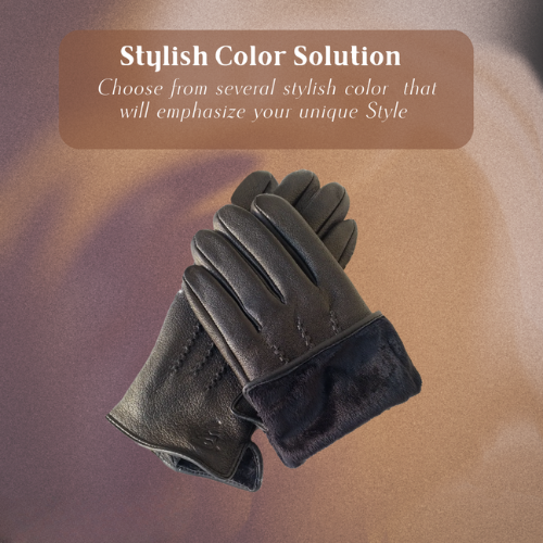 Henry | Deer Pattern Goatskin Winter Gloves