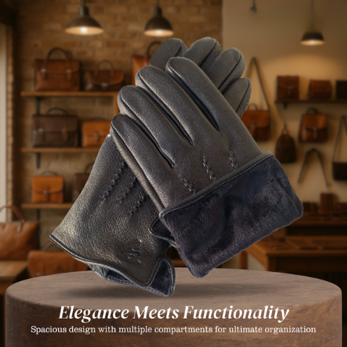 Henry | Deer Pattern Goatskin Winter Gloves