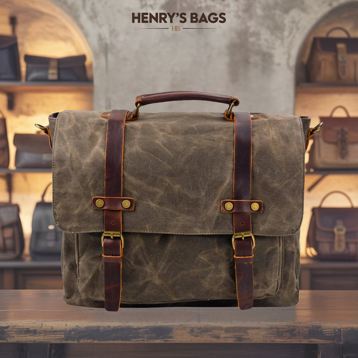 Bruges | Canvas And Leather Clutch Bag