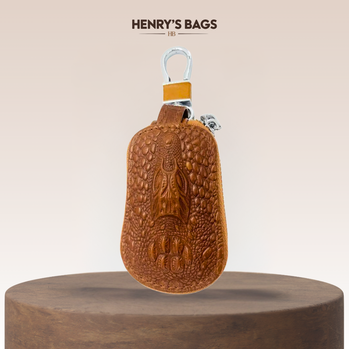 Bruno | Crocodile Embossed Leather Key Case