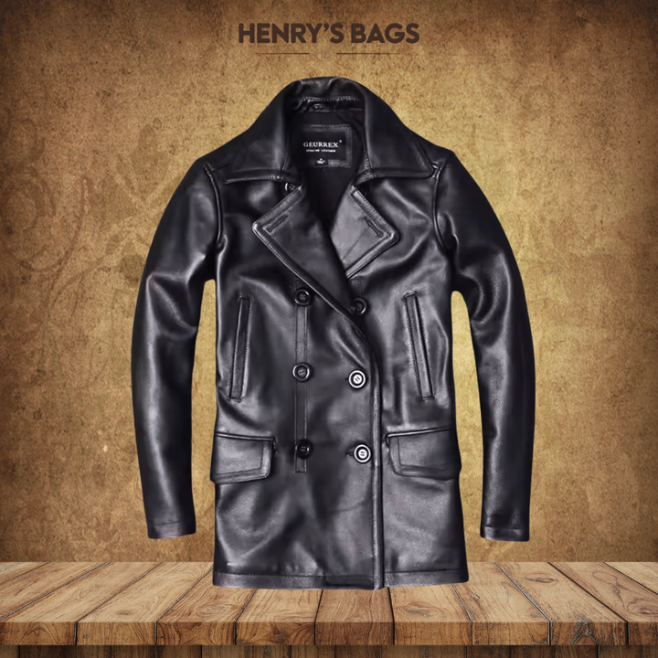 Ford | Men's Cowhide Double-Breasted Leather Jacket