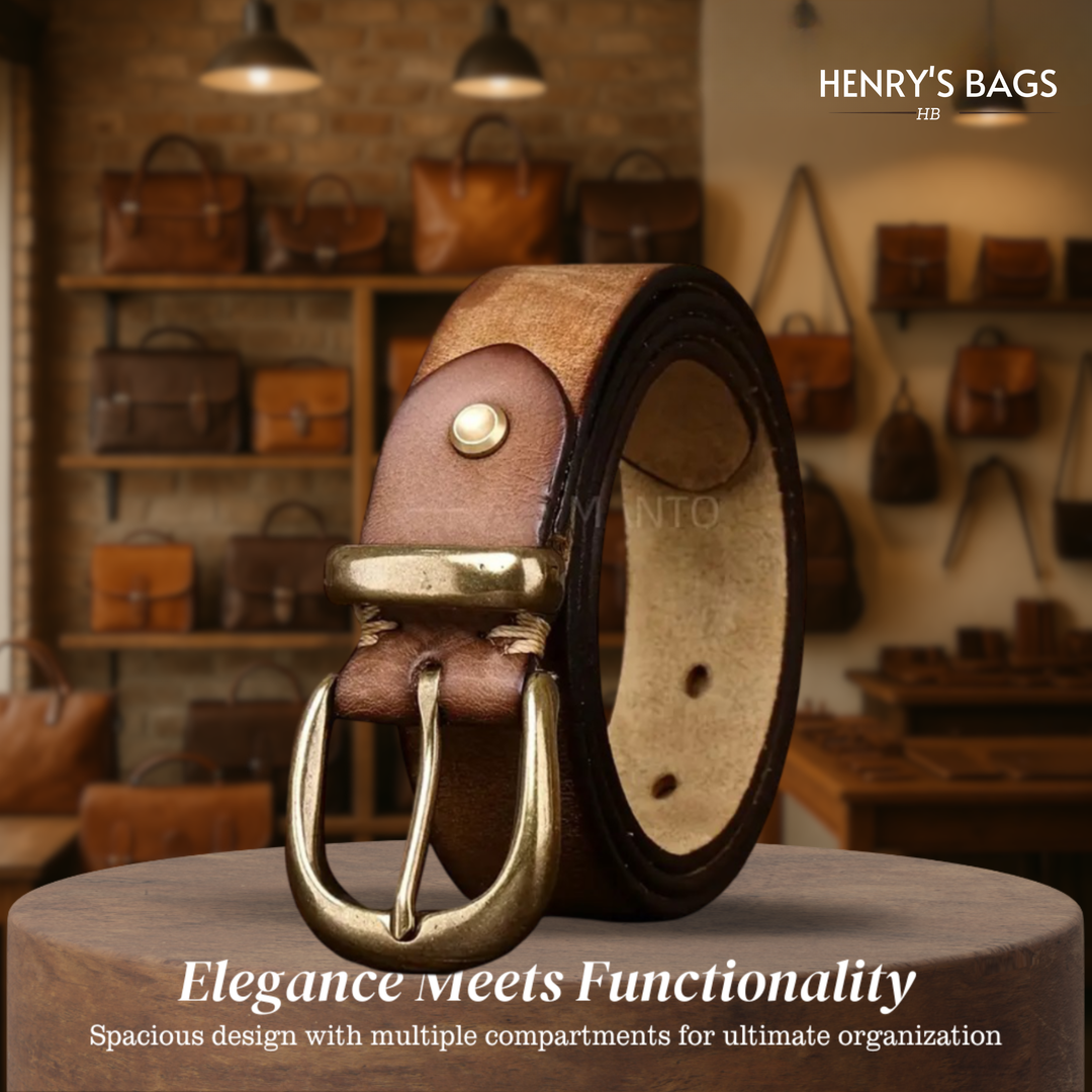 Luca | Retro Belt with Gold Buckle