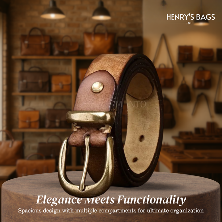 Luca | Retro Belt with Gold Buckle
