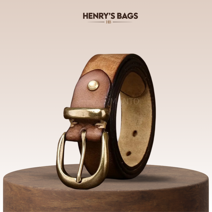 Luca | Retro Belt with Gold Buckle