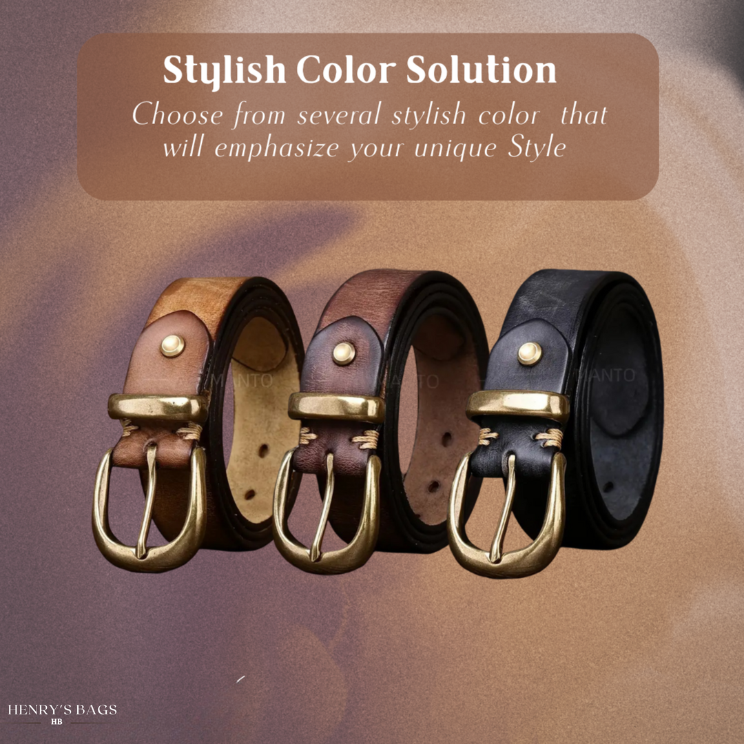 Luca | Retro Belt with Gold Buckle