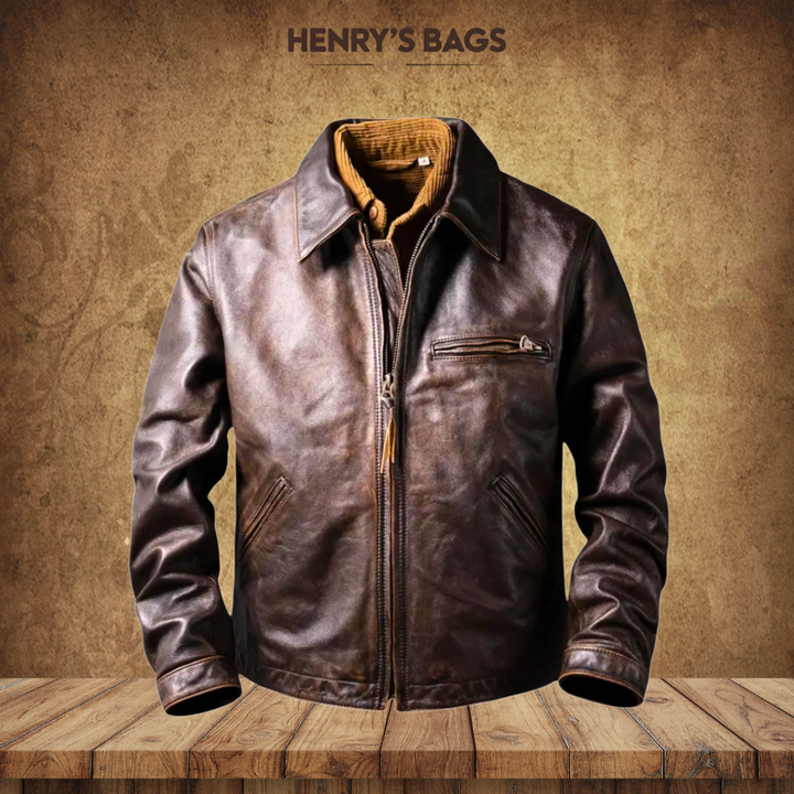 Magnus | Men’s Dark Brown Classic Style Leather Jacket