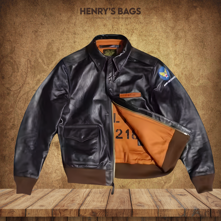 Samuel | Military Style A-2 Flight Leather Jacket