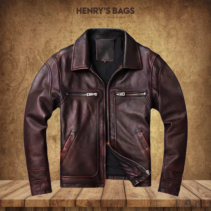 Thomas | Rugged Trucker Style Leather Jacket