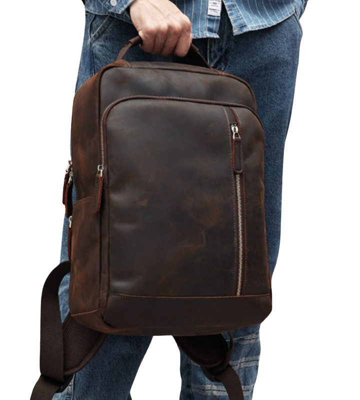 Portly | Crazy Horse Leather Backpack