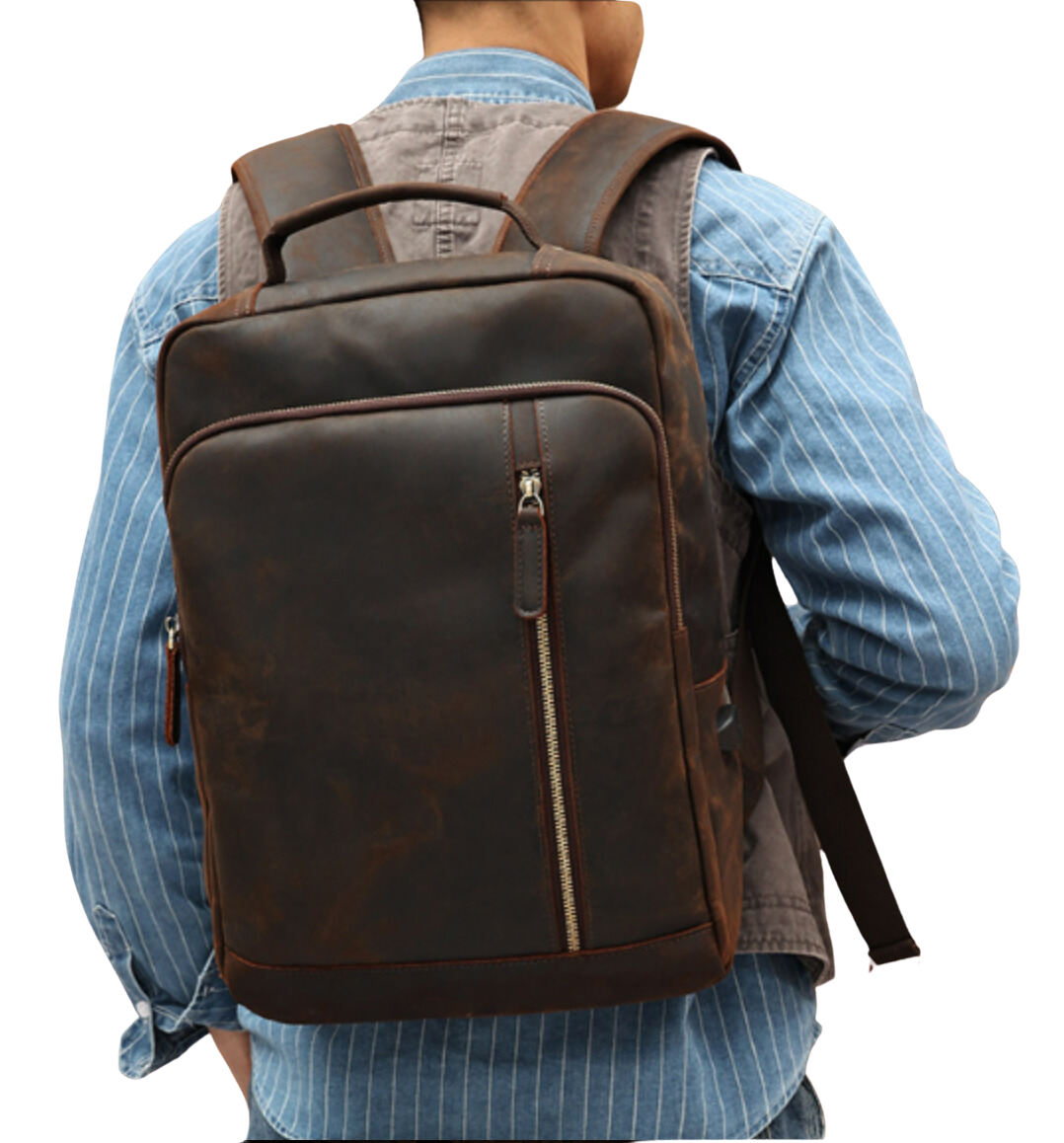 Portly | Crazy Horse Leather Backpack
