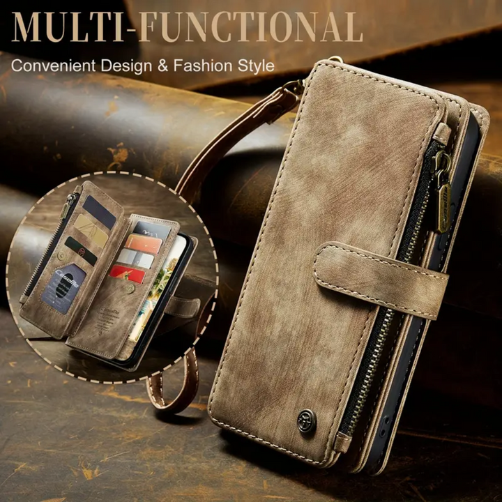 Clement | IPhone Case Leather Wallet with Wrist Strap