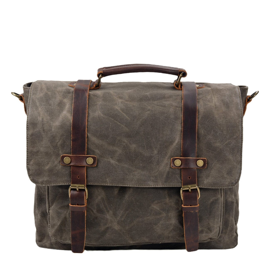 Bruges | Canvas And Leather Clutch Bag