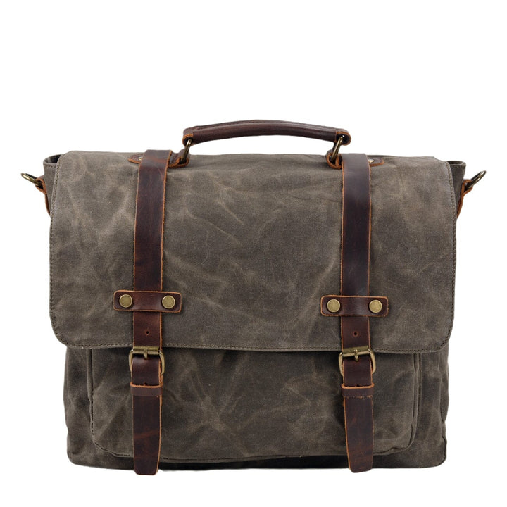 Bruges | Canvas And Leather Clutch Bag