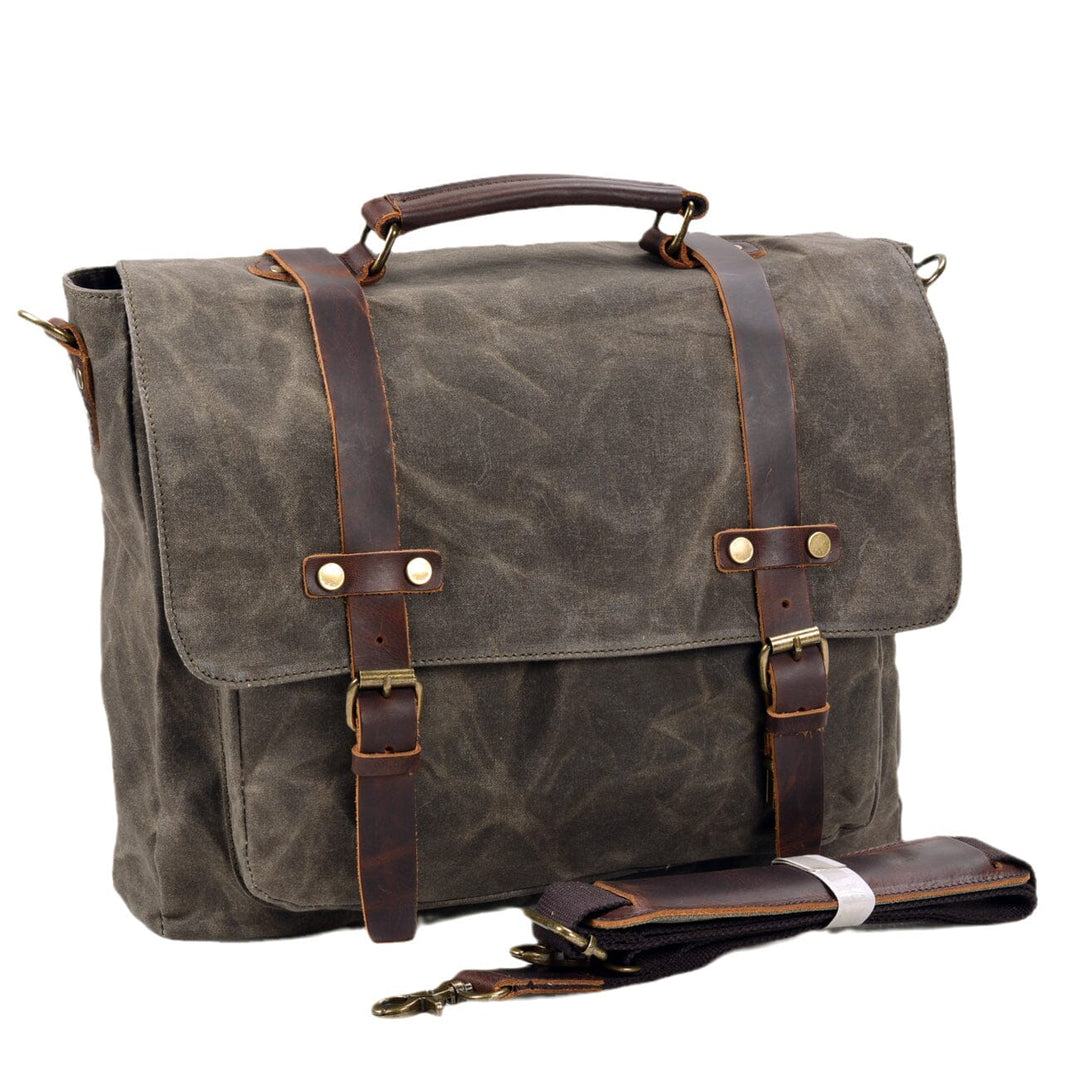 Bruges | Canvas And Leather Clutch Bag