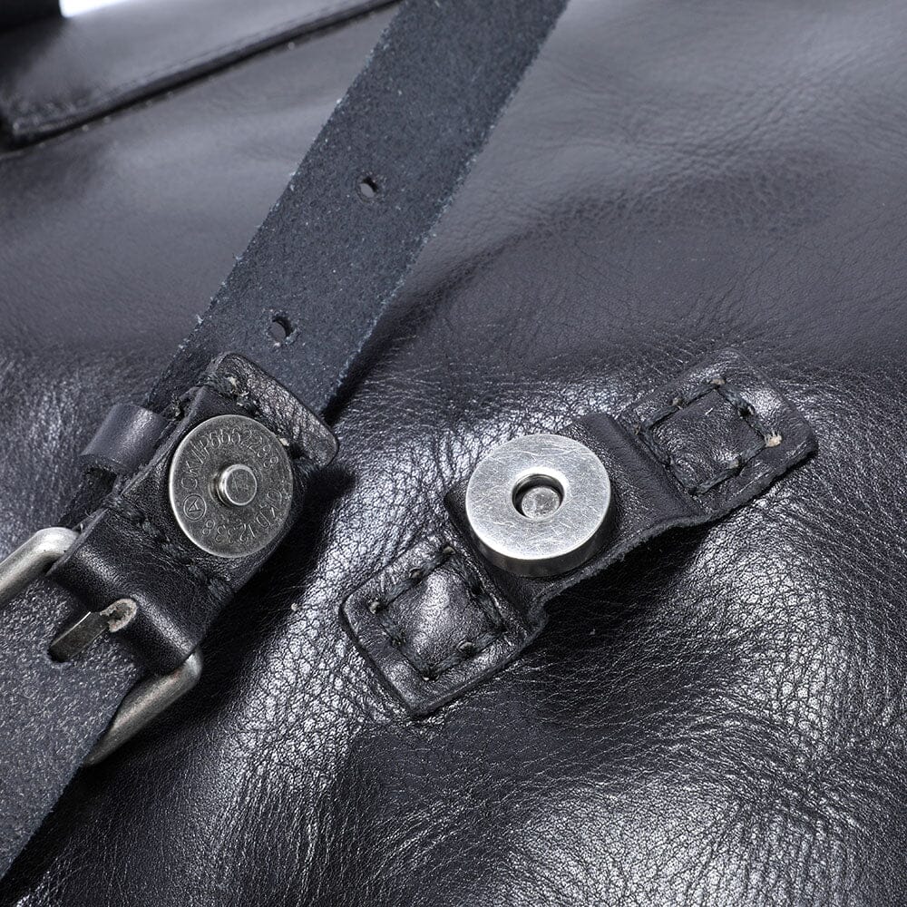 Bodo | Small Black Leather Backpack