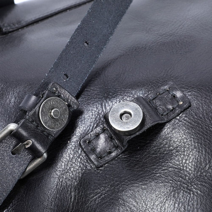 Bodo | Small Black Leather Backpack