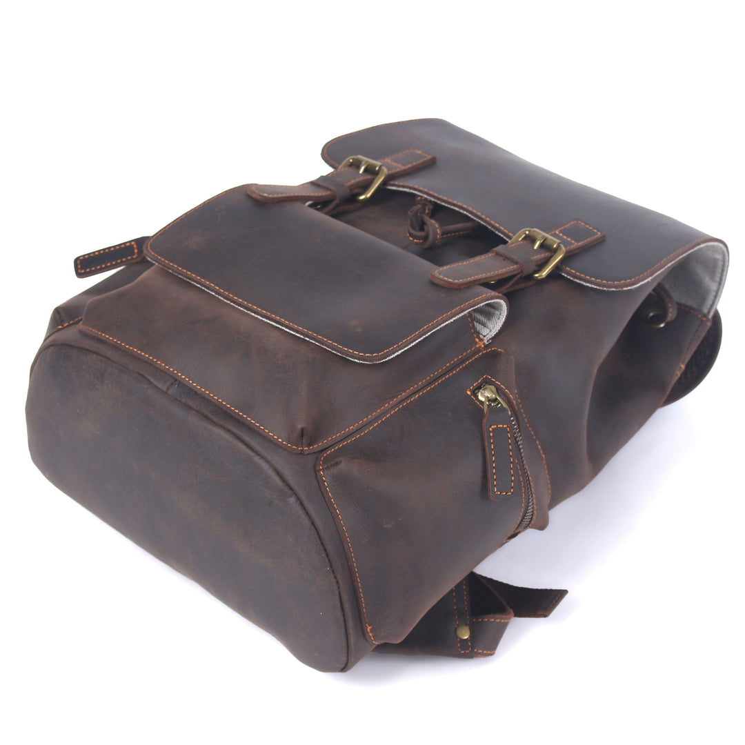 Flam | Leather Backpack with Drawstring
