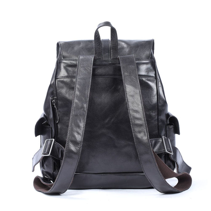 Bodo | Small Black Leather Backpack