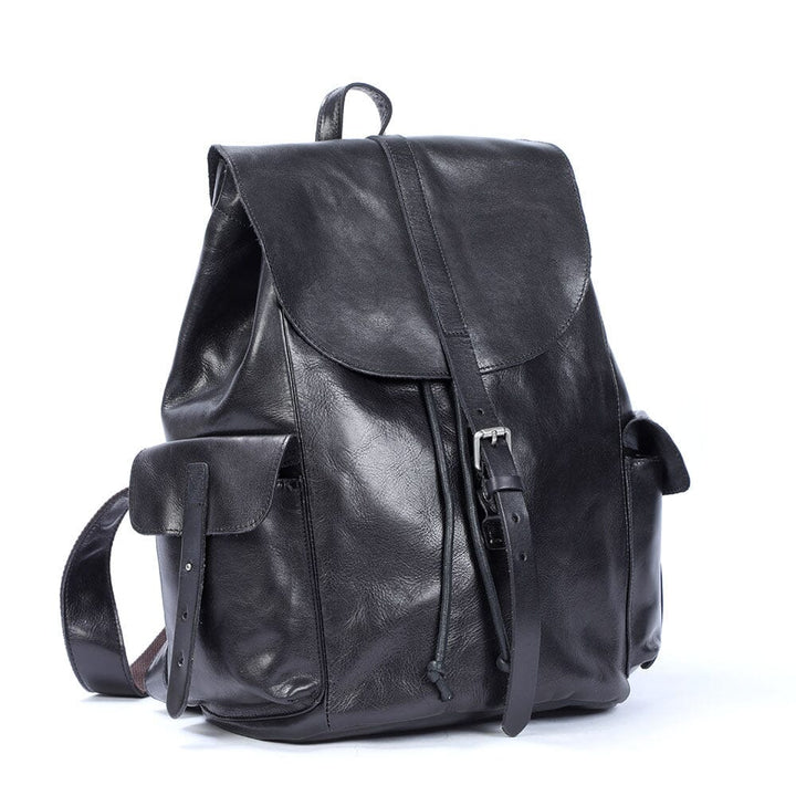 Bodo | Small Black Leather Backpack