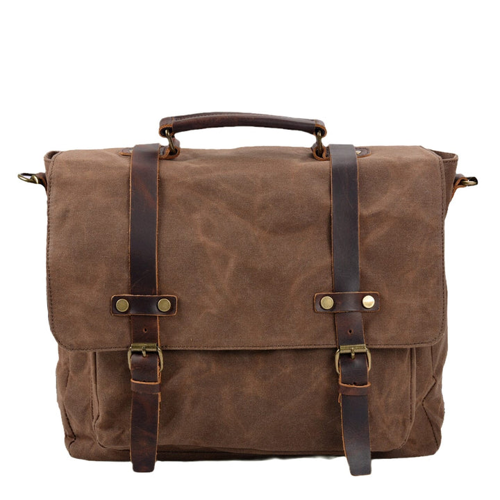 Bruges | Canvas And Leather Clutch Bag