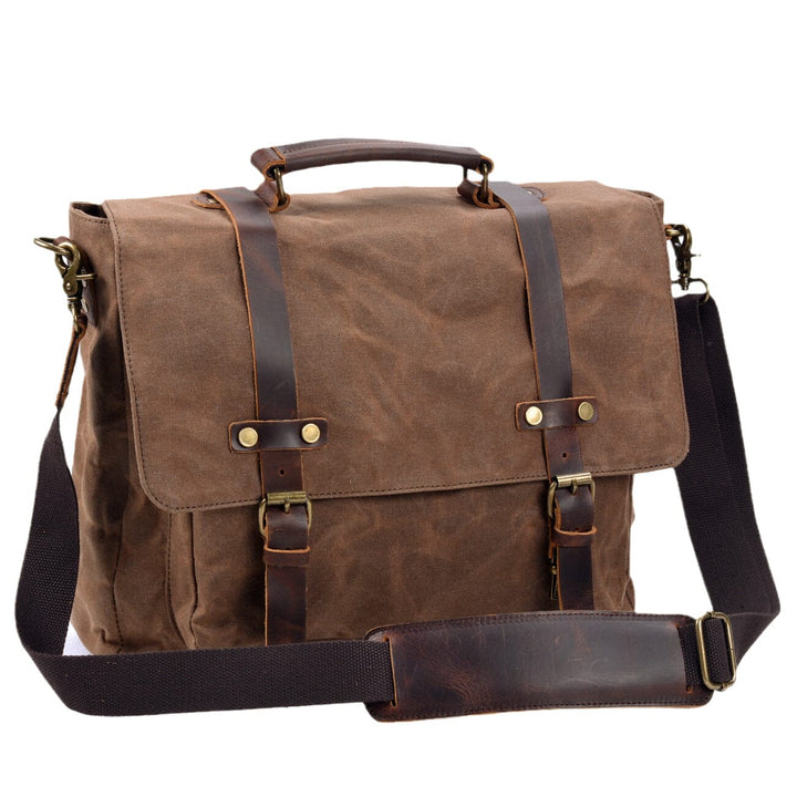 Bruges | Canvas And Leather Clutch Bag