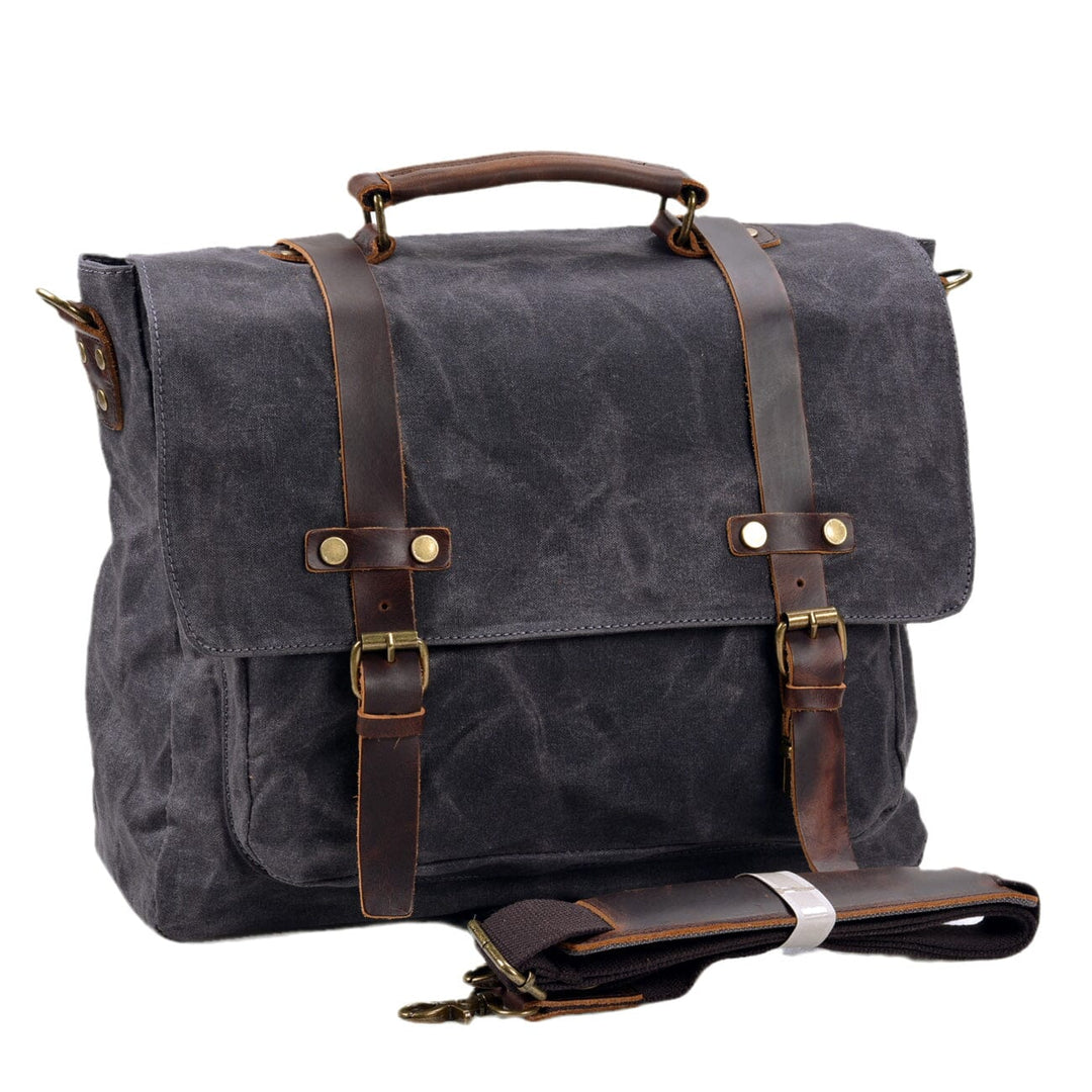 Bruges | Canvas And Leather Clutch Bag