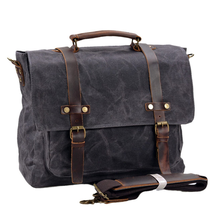 Bruges | Canvas And Leather Clutch Bag