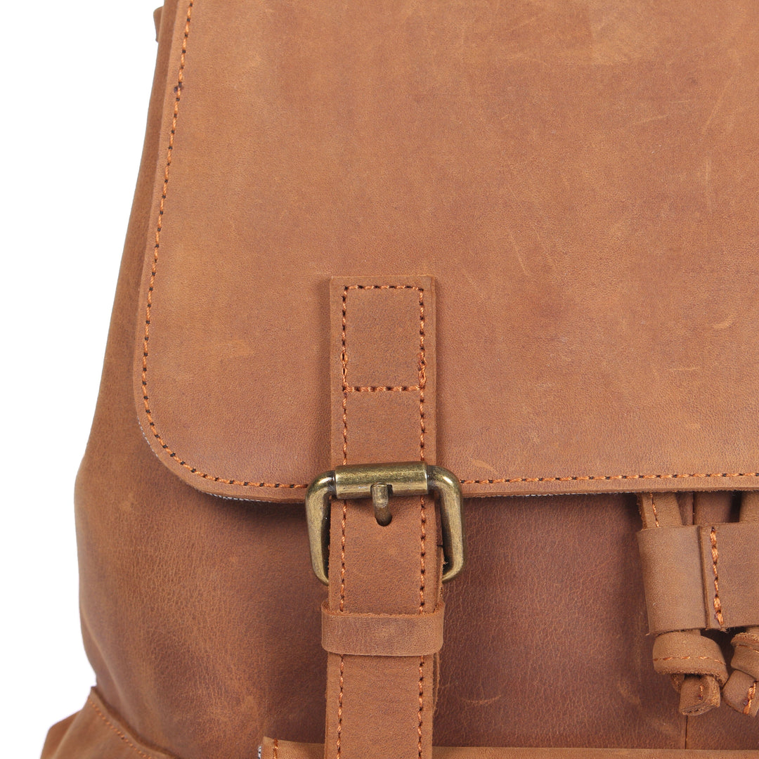 Flam | Leather Backpack with Drawstring