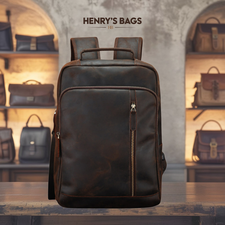 Portly | Crazy Horse Leather Backpack