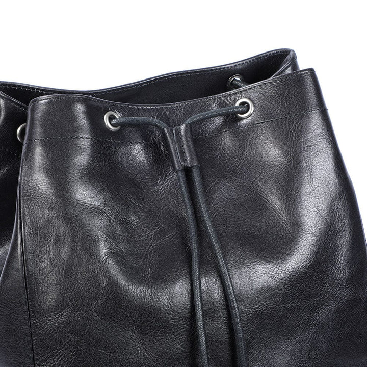 Bodo | Small Black Leather Backpack
