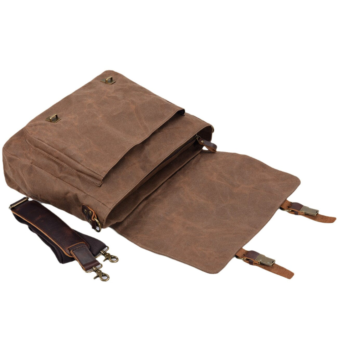 Bruges | Canvas And Leather Clutch Bag