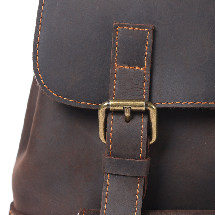 Flam | Leather Backpack with Drawstring