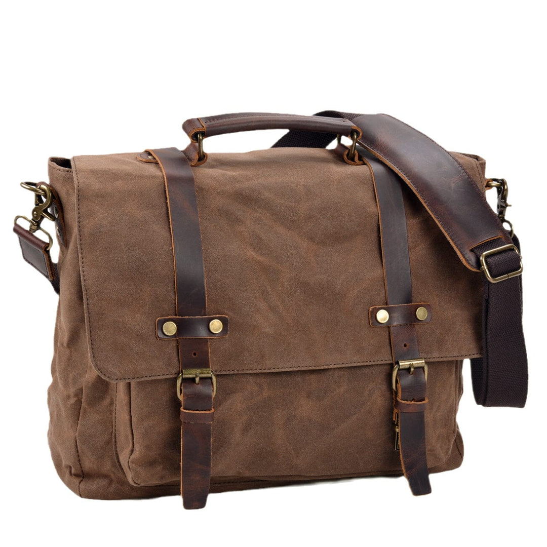 Bruges | Canvas And Leather Clutch Bag