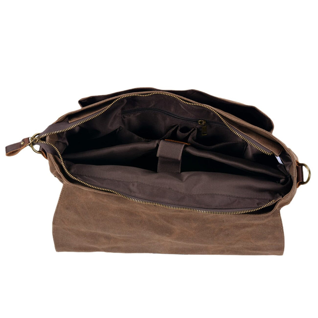 Bruges | Canvas And Leather Clutch Bag