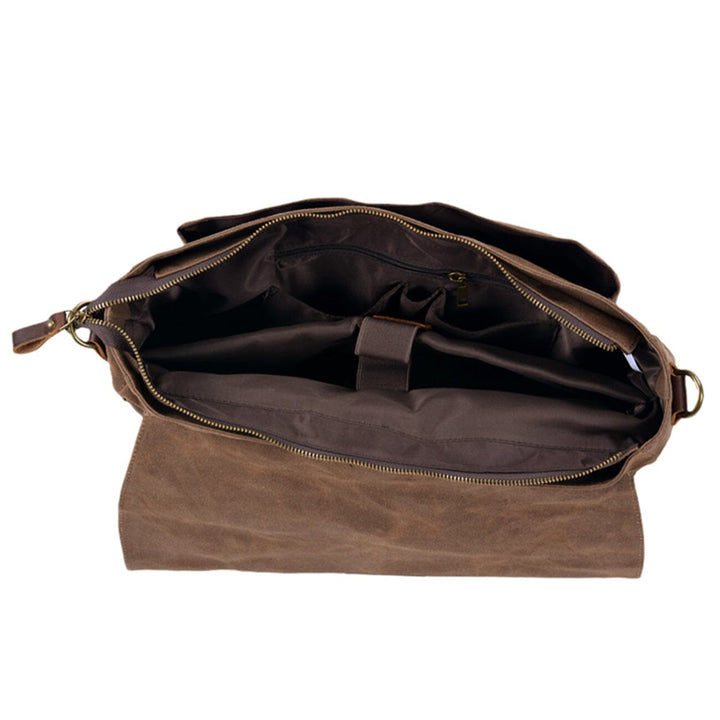 Bruges | Canvas And Leather Clutch Bag